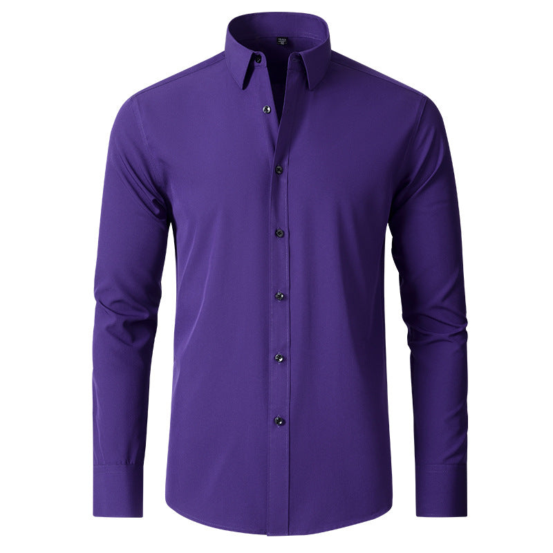 Men's Slim Fit Stretch Wide Collar Shirt