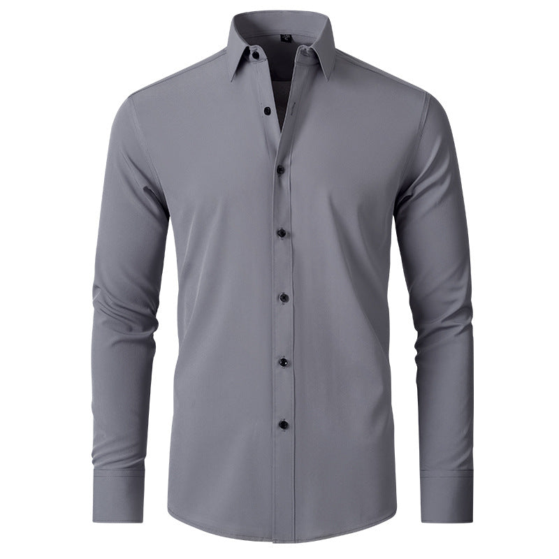 Men's Slim Fit Stretch Wide Collar Shirt