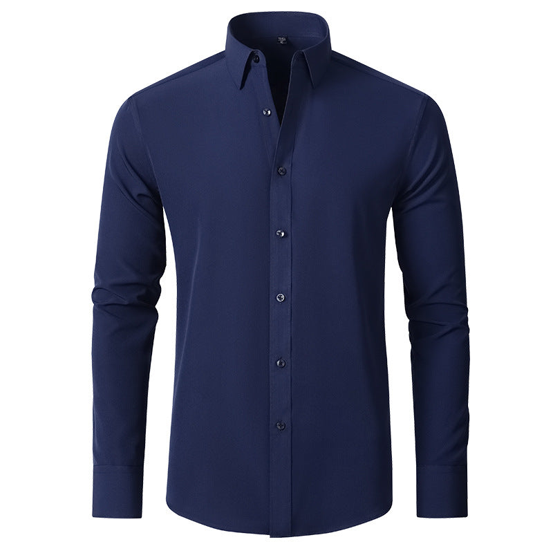 Men's Slim Fit Stretch Wide Collar Shirt