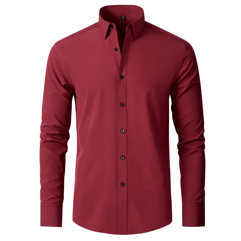 Men's Slim Fit Stretch Wide Collar Shirt