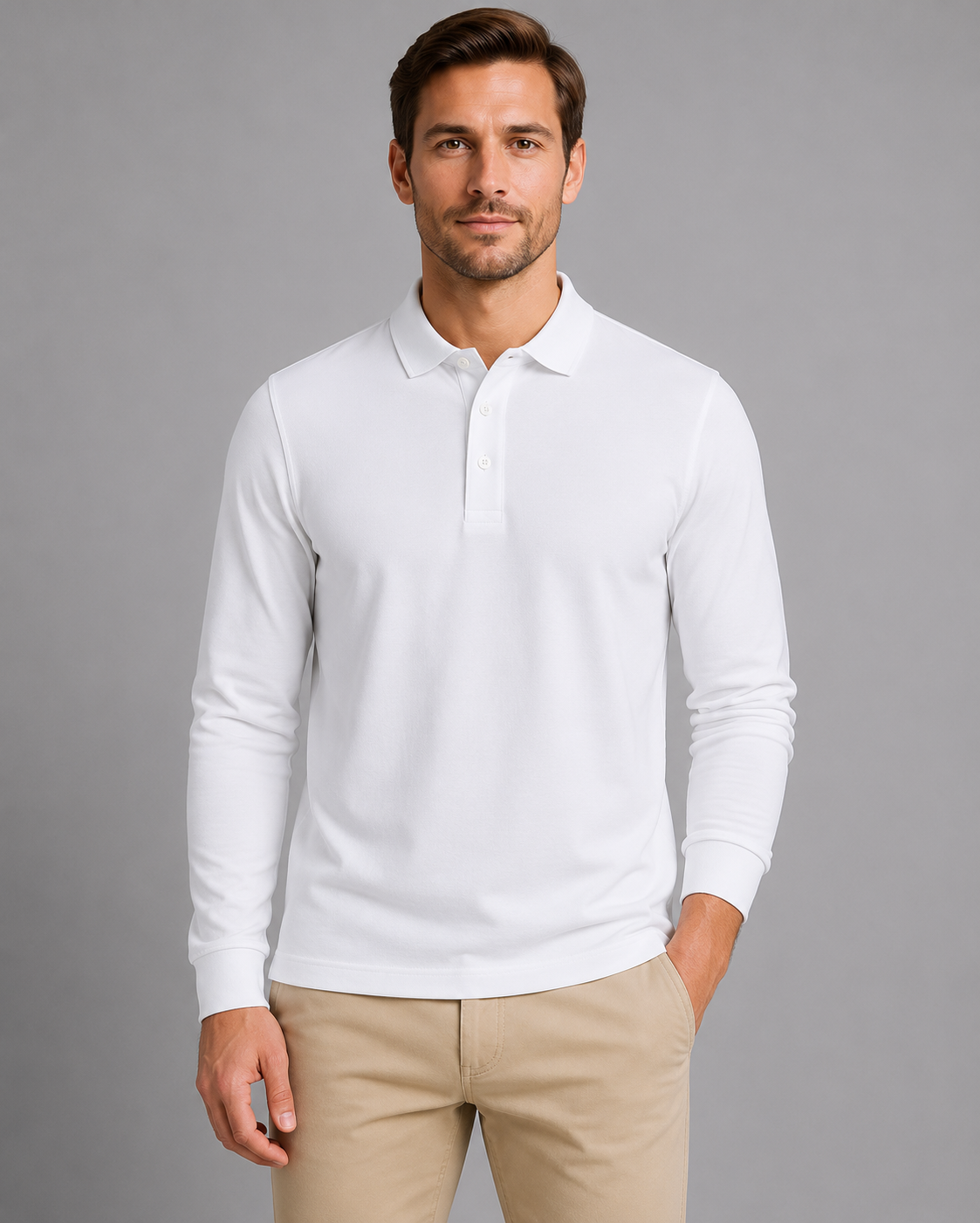 Kacob | Men's Smart Casual Long Sleeve Polo Shirt