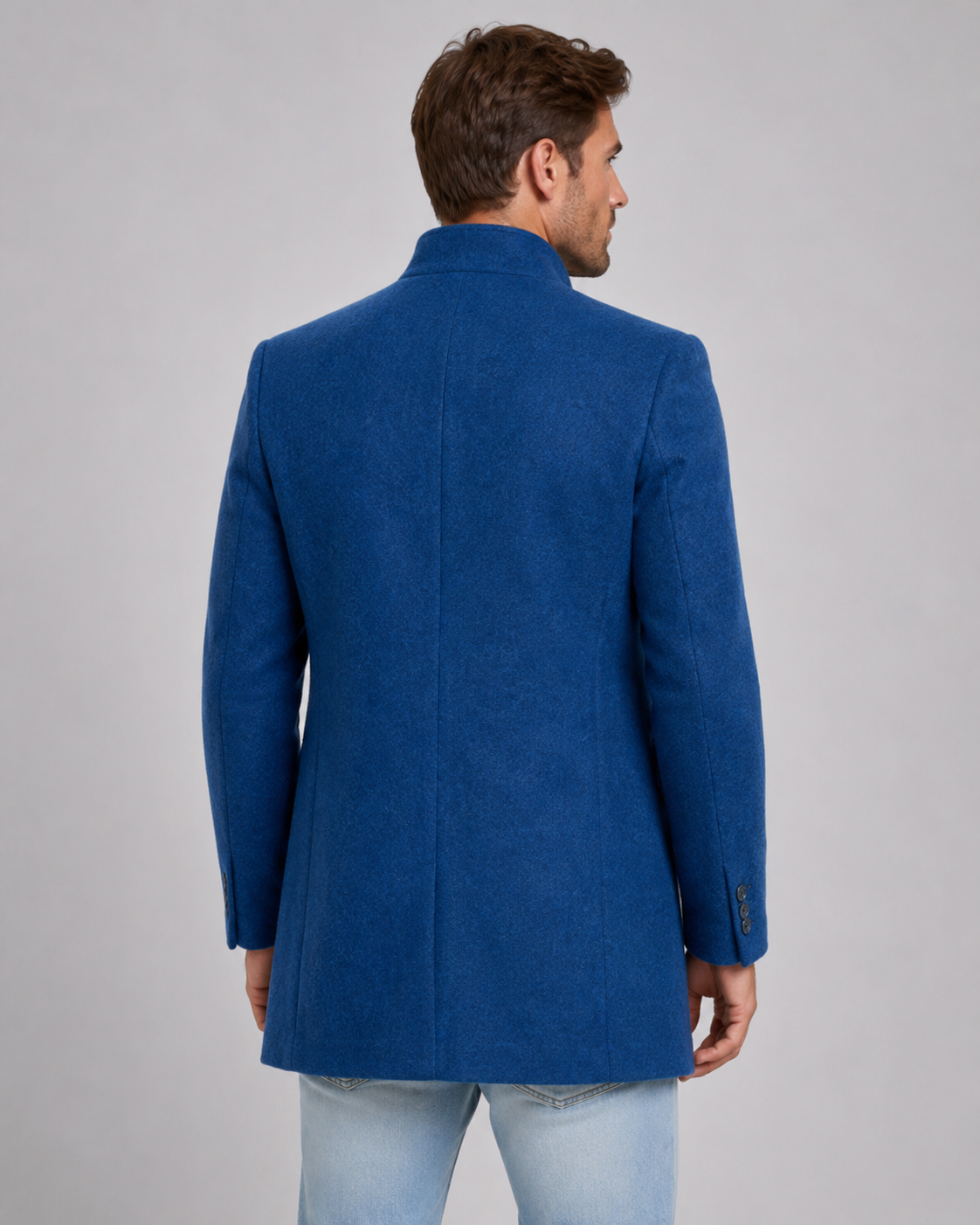 Kacob | Men's Stand Collar Wool-Blend Coat