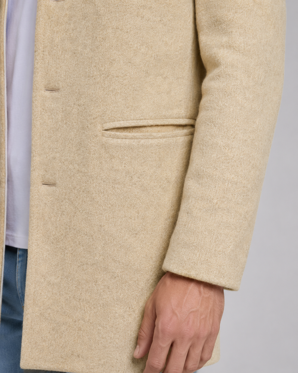 Kacob | Men's Stand Collar Wool-Blend Coat