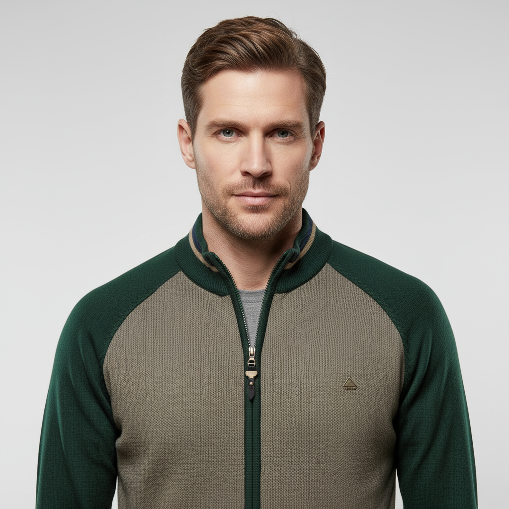 Kacob | Men's Striped Zip Winter Gilet