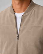 Kacob | Men's Suede-Look Bomber Jacket
