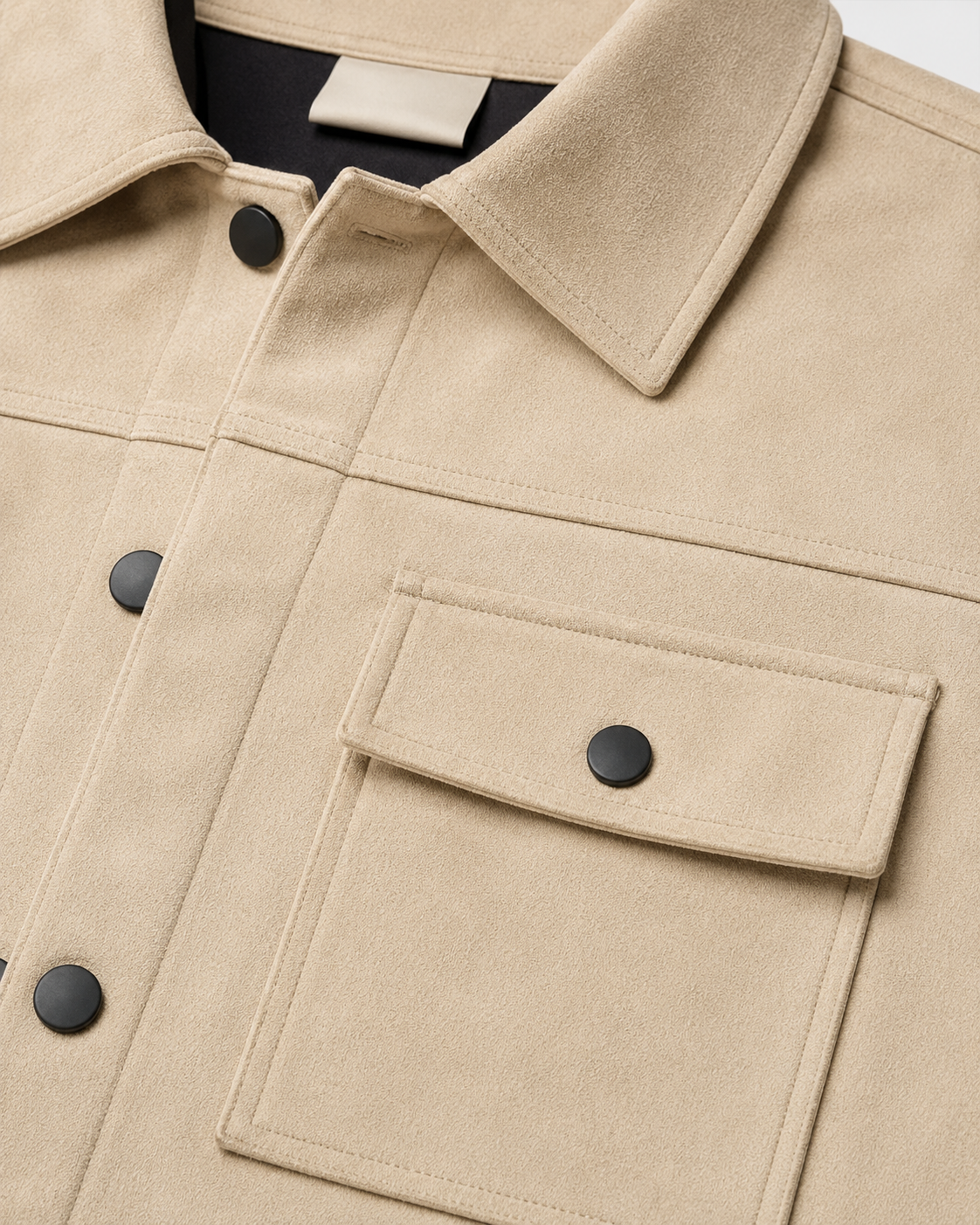 Kacob | Men's Suede-Look Overshirt Jacket