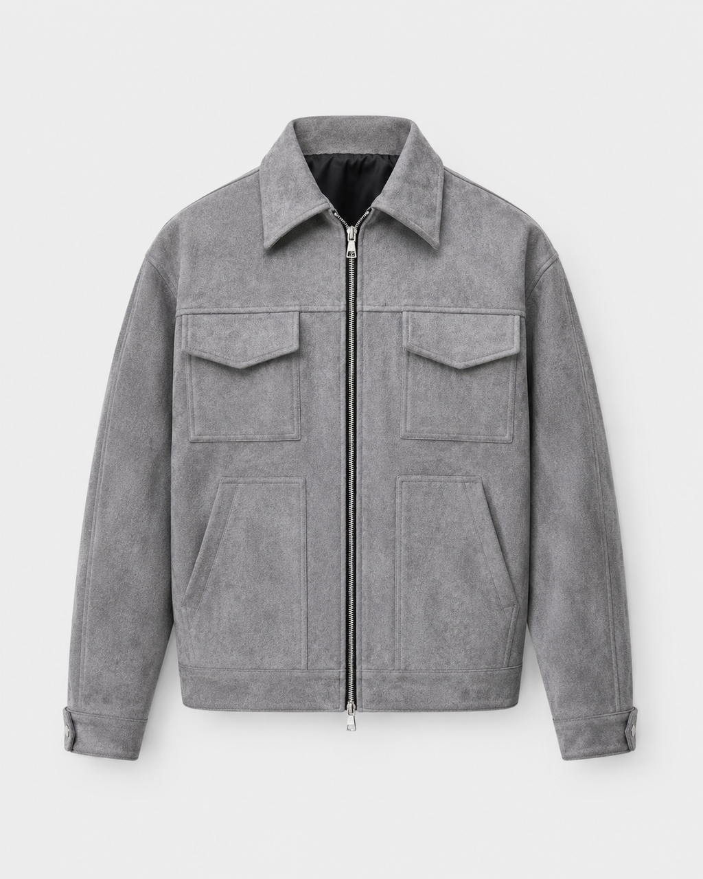 Kacob | Men's Suede-Look Utility Zip Jacket