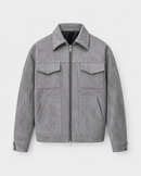 Kacob | Men's Suede-Look Utility Zip Jacket