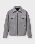 Kacob | Men's Suede-Look Utility Zip Jacket