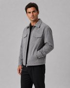 Kacob | Men's Suede-Look Utility Zip Jacket