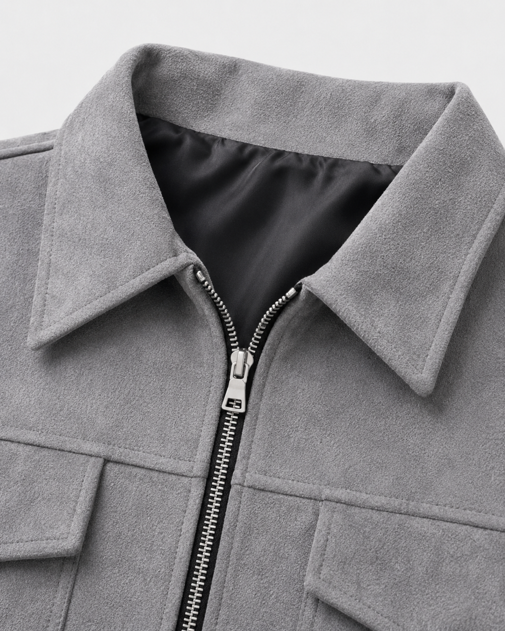 Kacob | Men's Suede-Look Utility Zip Jacket