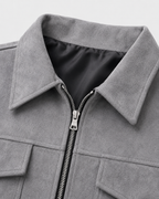 Kacob | Men's Suede-Look Utility Zip Jacket
