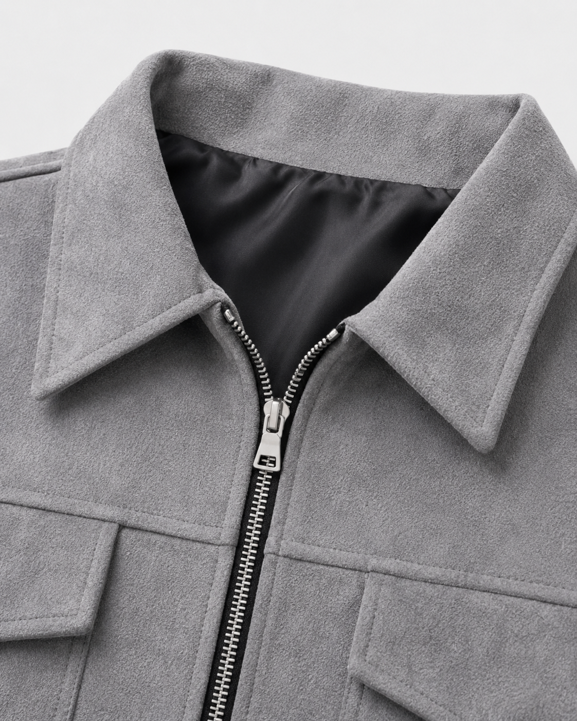 Kacob | Men's Suede-Look Utility Zip Jacket