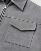 Kacob | Men's Suede-Look Utility Zip Jacket