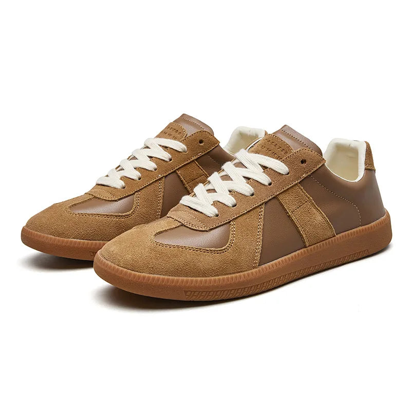 Men's Suede Panel Gum Sole Lace-Up Trainers