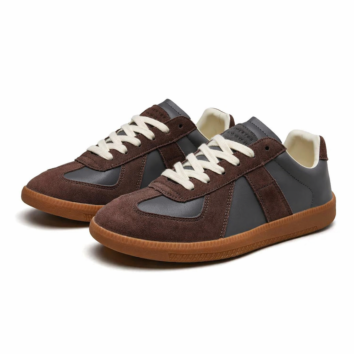 Men's Suede Panel Gum Sole Lace-Up Trainers