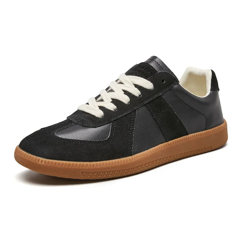 Men's Suede Panel Gum Sole Lace-Up Trainers