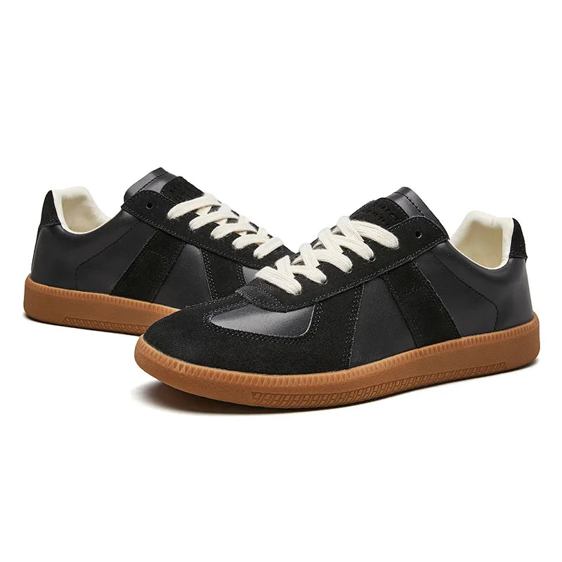 Men's Suede Panel Gum Sole Lace-Up Trainers