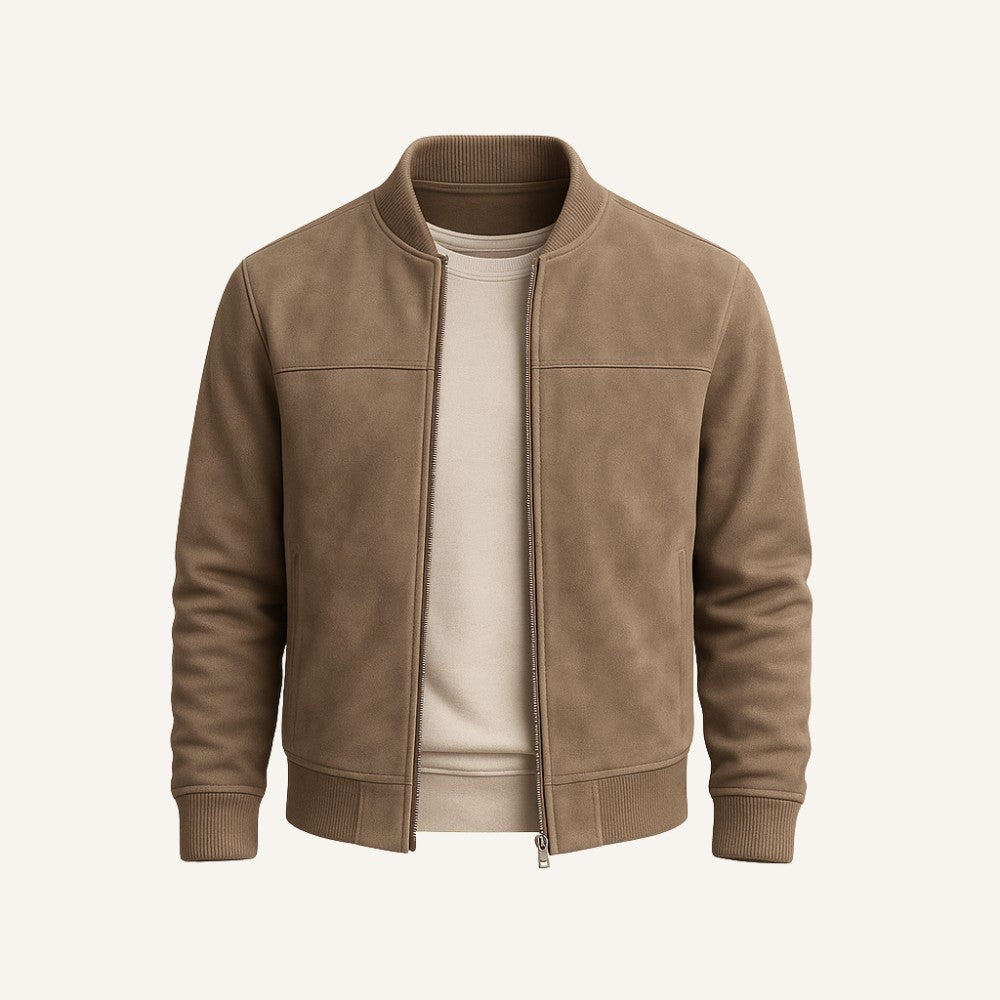 Kacob | Men's Suede Zip Tailored Jacket