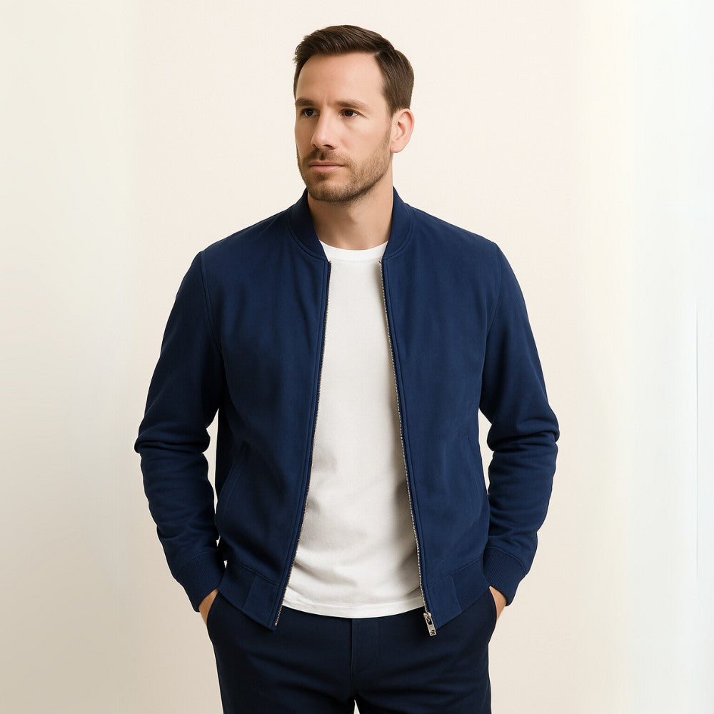 Kacob | Men's Suede Zip Tailored Jacket