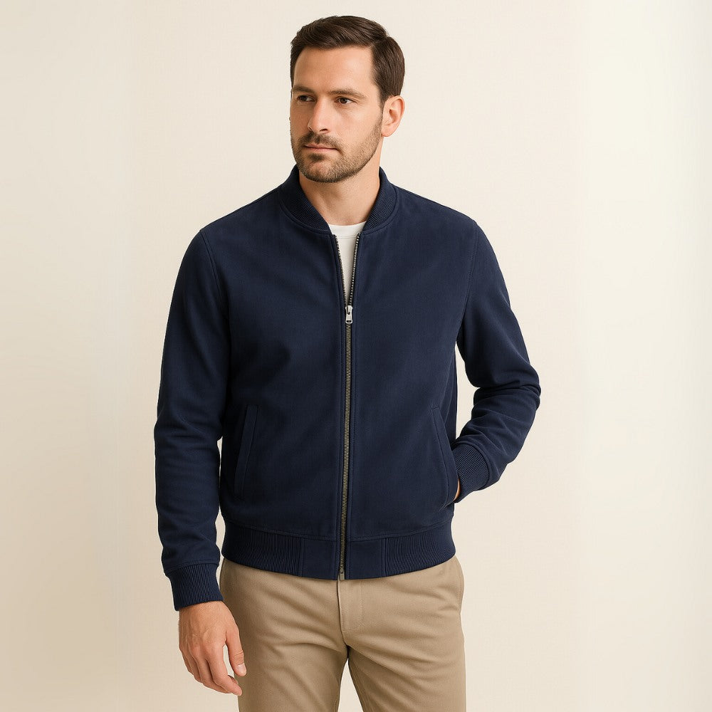 Kacob | Men's Suede Zip Tailored Jacket