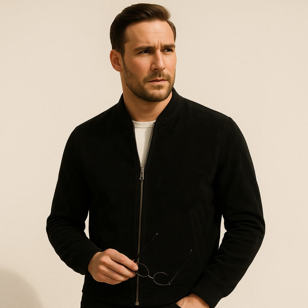 Kacob | Men's Suede Zip Tailored Jacket