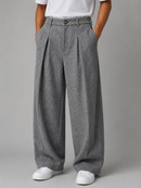 Kacob | Men's Tailored Pleated Wide Leg Trousers