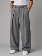 Kacob | Men's Tailored Pleated Wide Leg Trousers