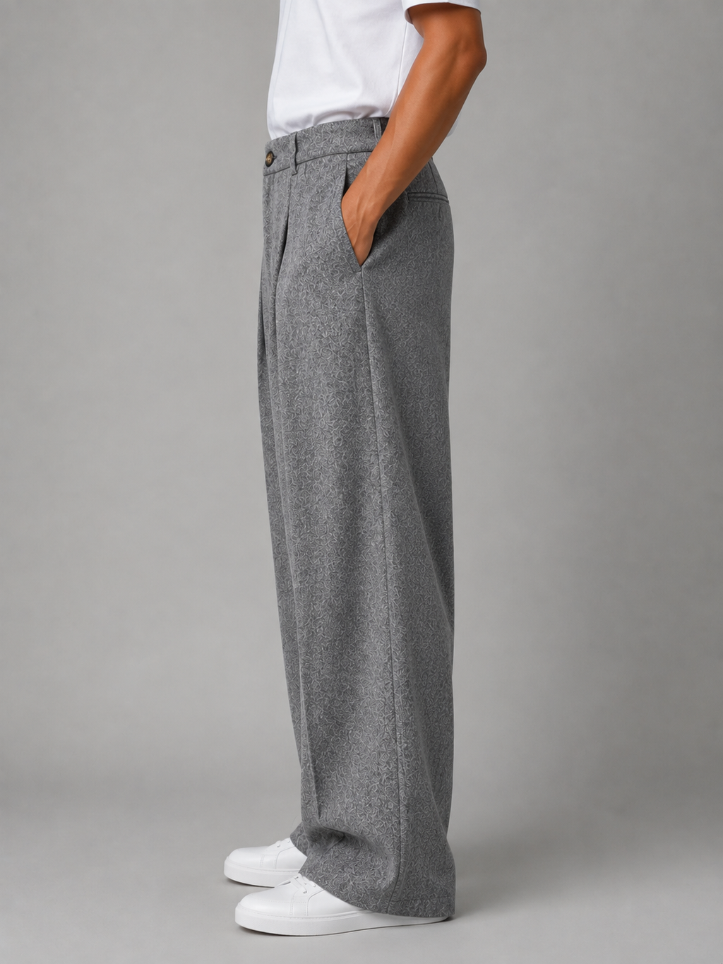 Kacob | Men's Tailored Pleated Wide Leg Trousers