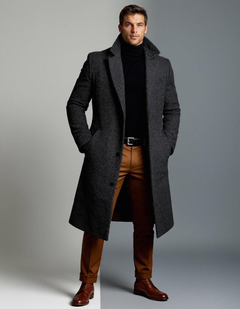 Kacob | Men's Tailored Winter Pocket Longline Coat