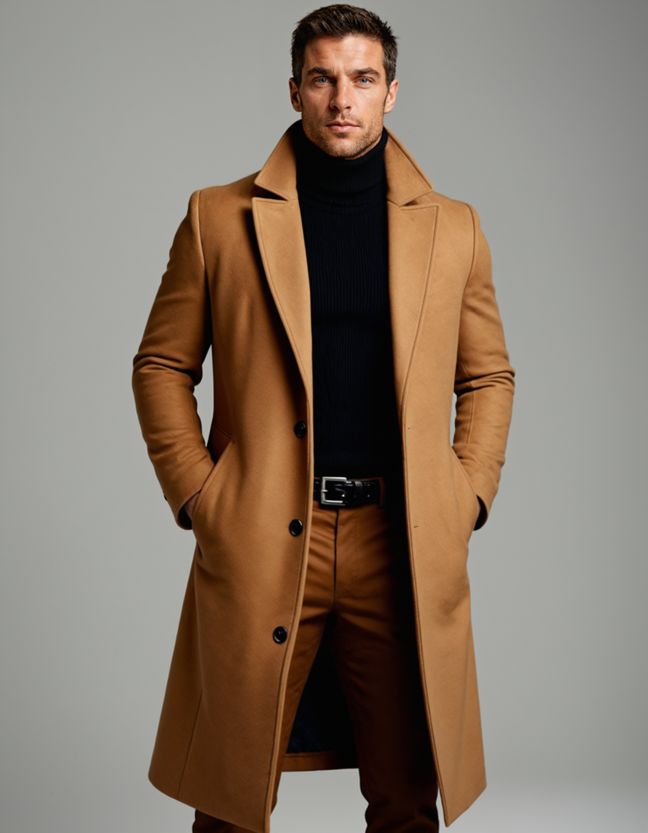 Kacob | Men's Tailored Winter Pocket Longline Coat