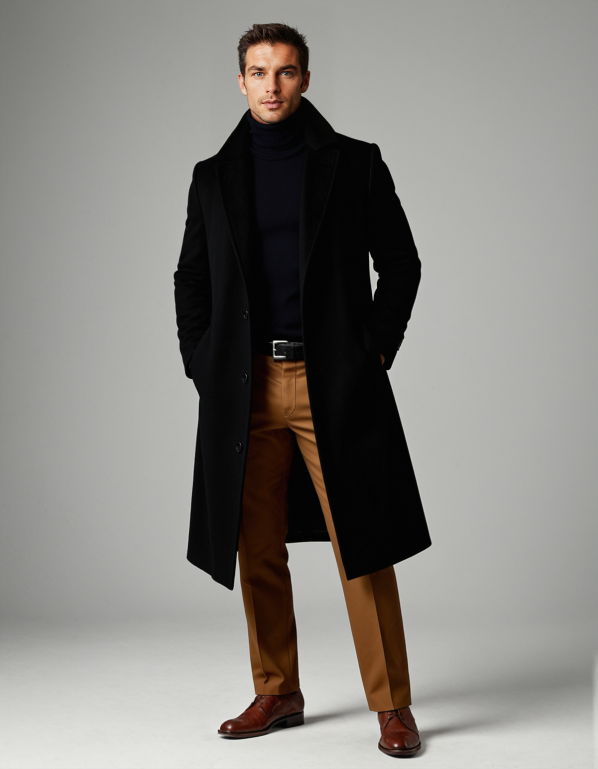 Kacob | Men's Tailored Winter Pocket Longline Coat