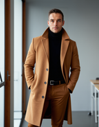 Kacob | Men's Tailored Winter Pocket Longline Coat