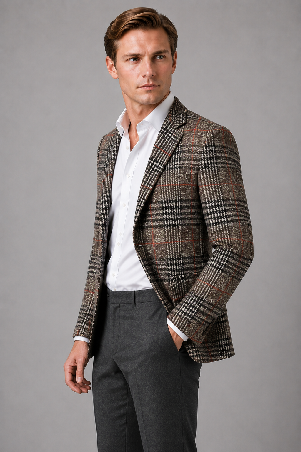 Kacob | Men's Textured Tailored Smart Casual Blazer