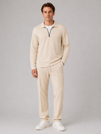 Kacob | Men's Two-Piece Quarter-Zip Polo & Trousers Set