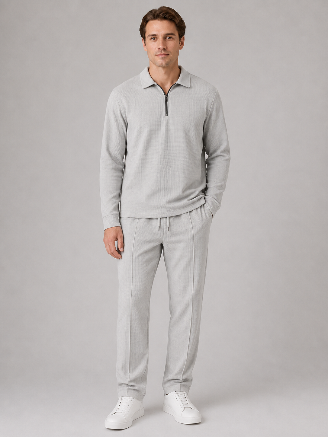 Kacob | Men's Two-Piece Quarter-Zip Polo & Trousers Set