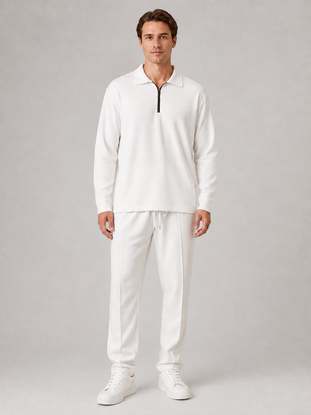 Kacob | Men's Two-Piece Quarter-Zip Polo & Trousers Set