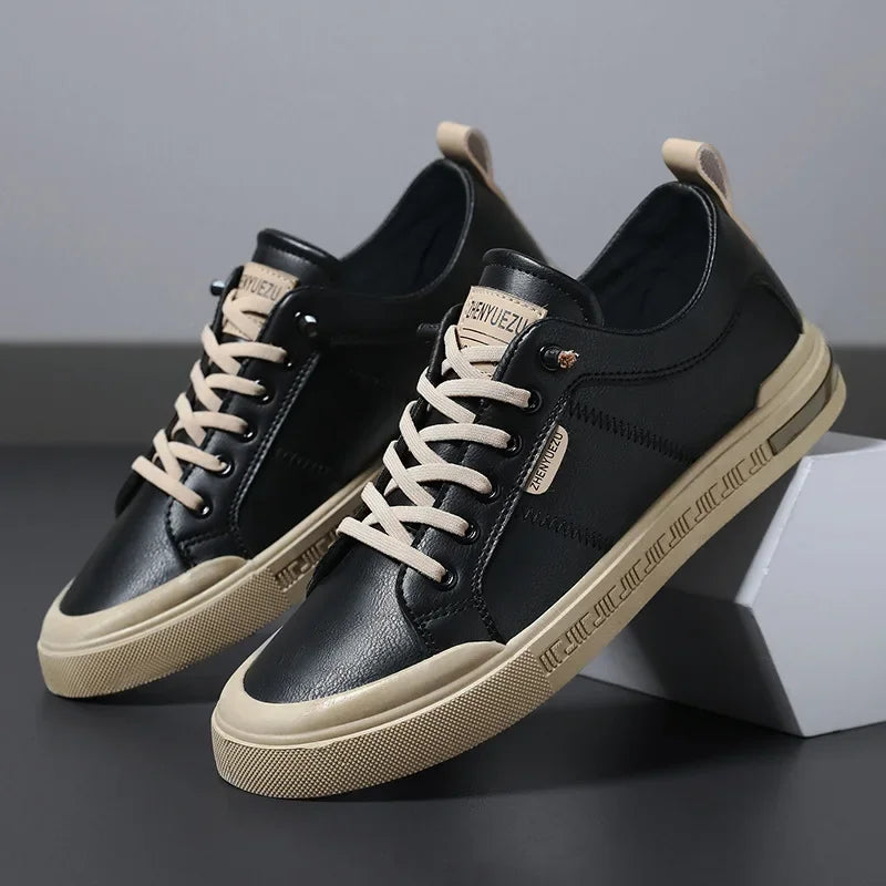 Men's Two-Tone Lace-Up Cupsole Trainers