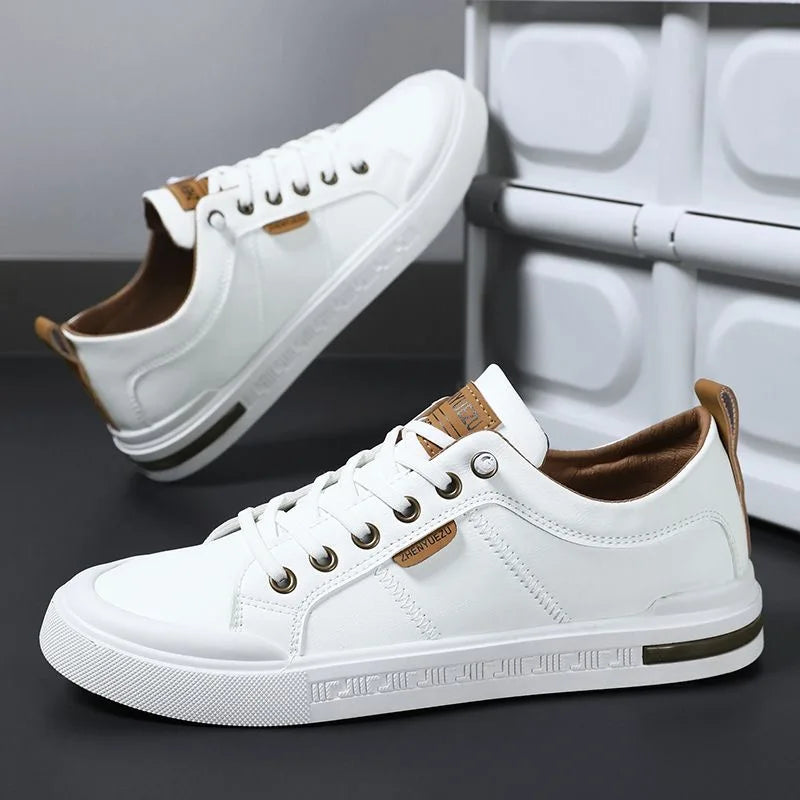Men's Two-Tone Lace-Up Cupsole Trainers