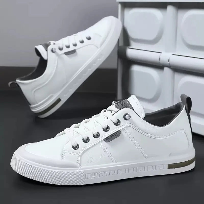 Men's Two-Tone Lace-Up Cupsole Trainers