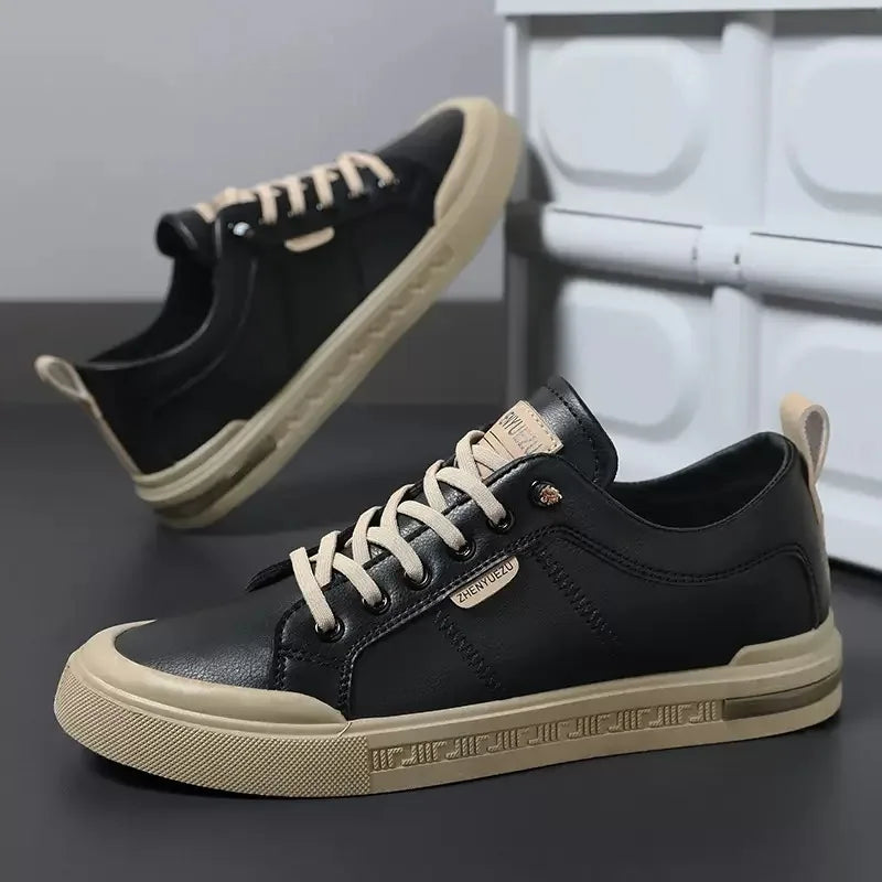 Men's Two-Tone Lace-Up Cupsole Trainers