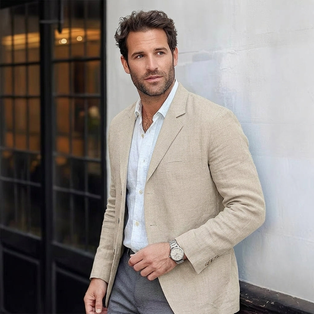 Men's Unstructured Textured Summer Blazer