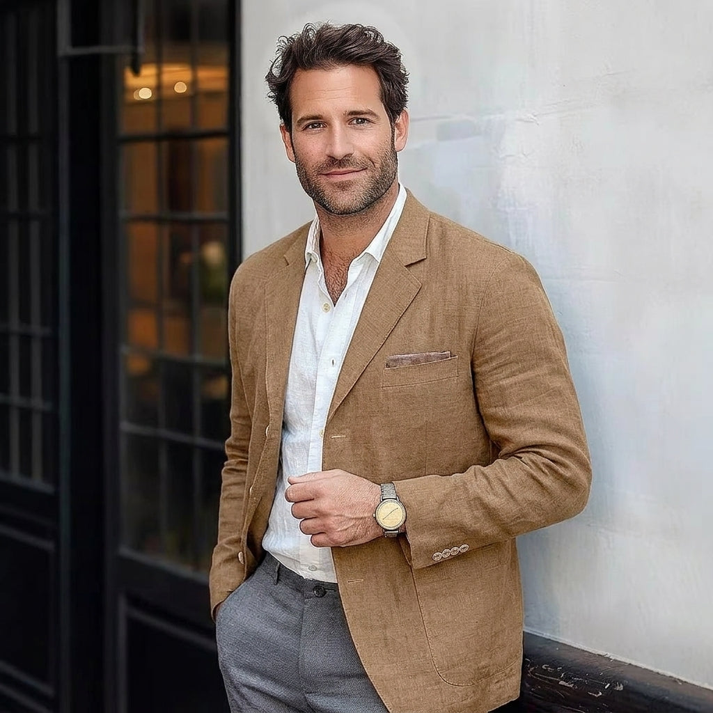 Men's Unstructured Textured Summer Blazer