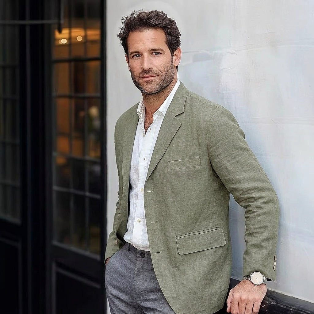 Men's Unstructured Textured Summer Blazer