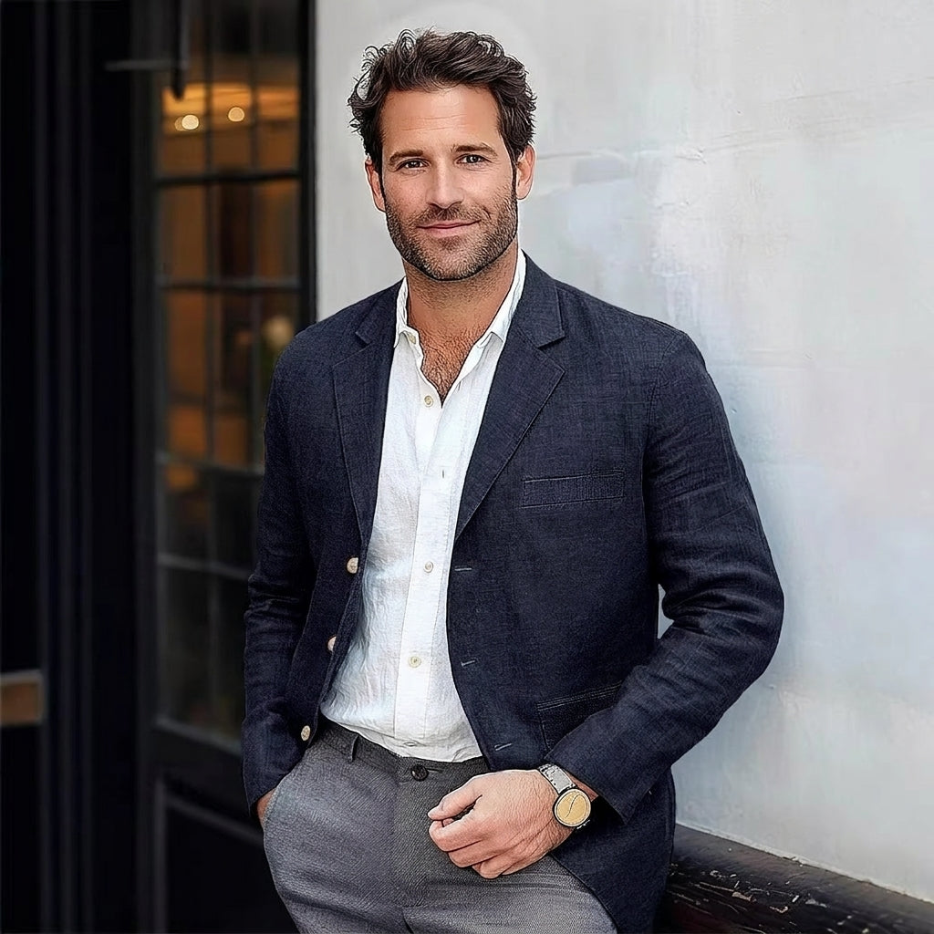 Men's Unstructured Textured Summer Blazer
