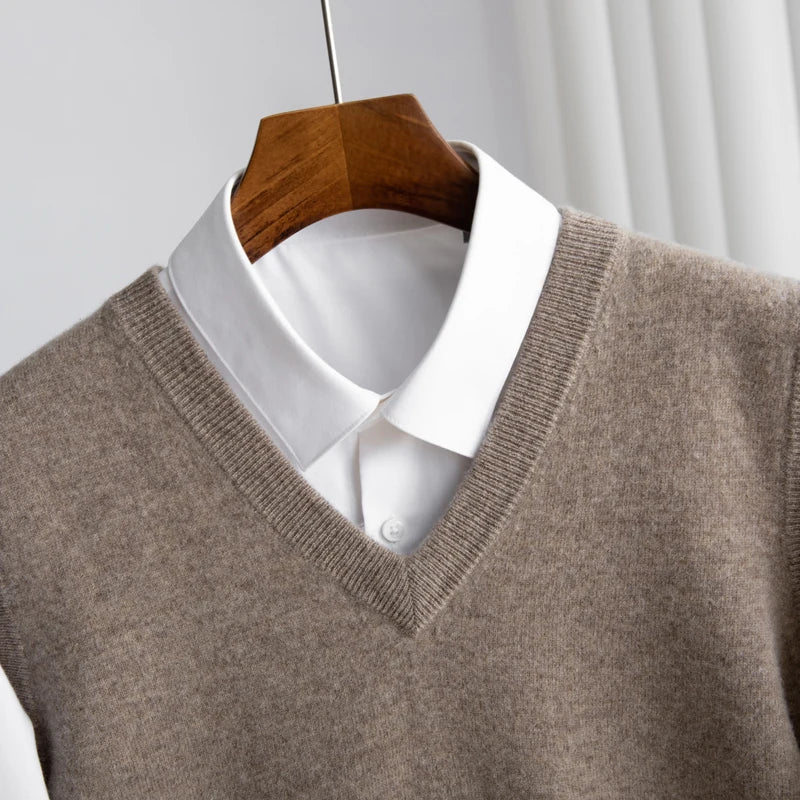 Kacob | Men's V-Neck Sleeveless Knitted Vest