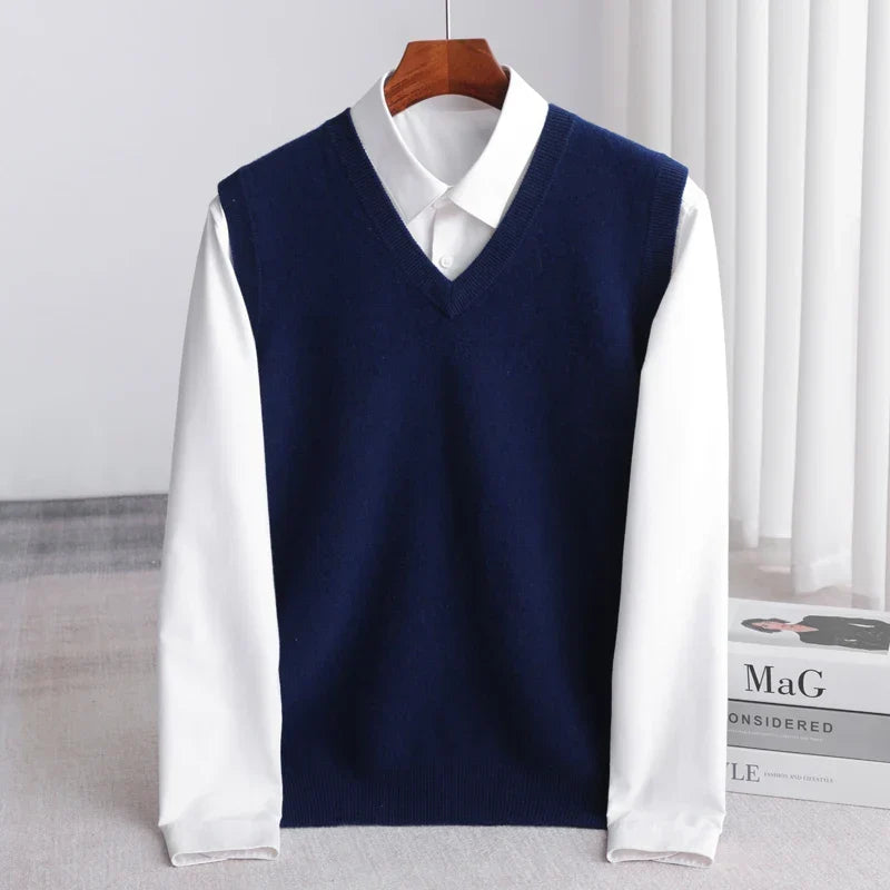 Kacob | Men's V-Neck Sleeveless Knitted Vest