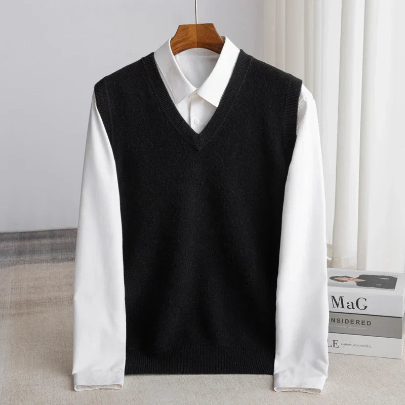 Kacob | Men's V-Neck Sleeveless Knitted Vest