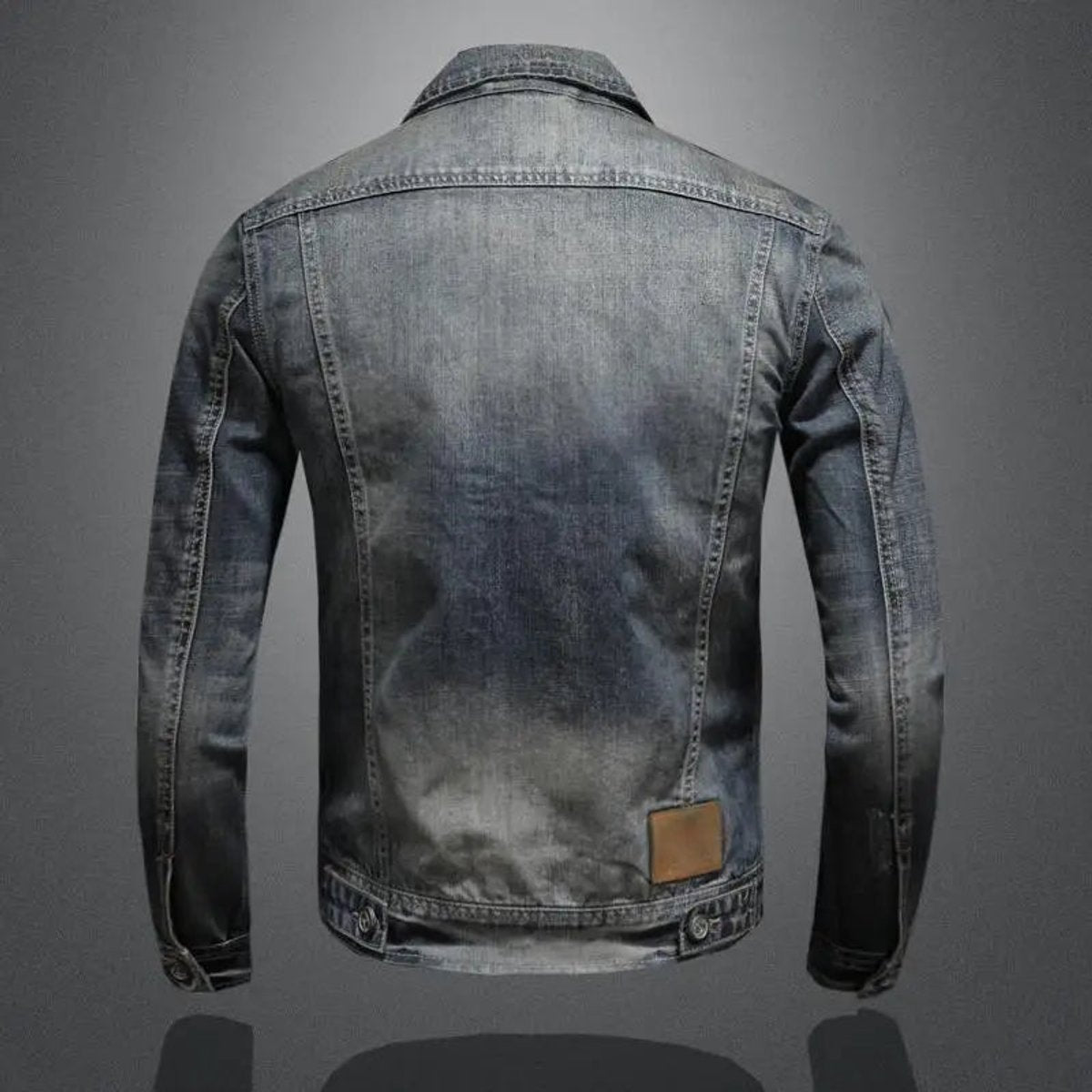 Men's Vintage Washed Zip-Up Trucker Jacket