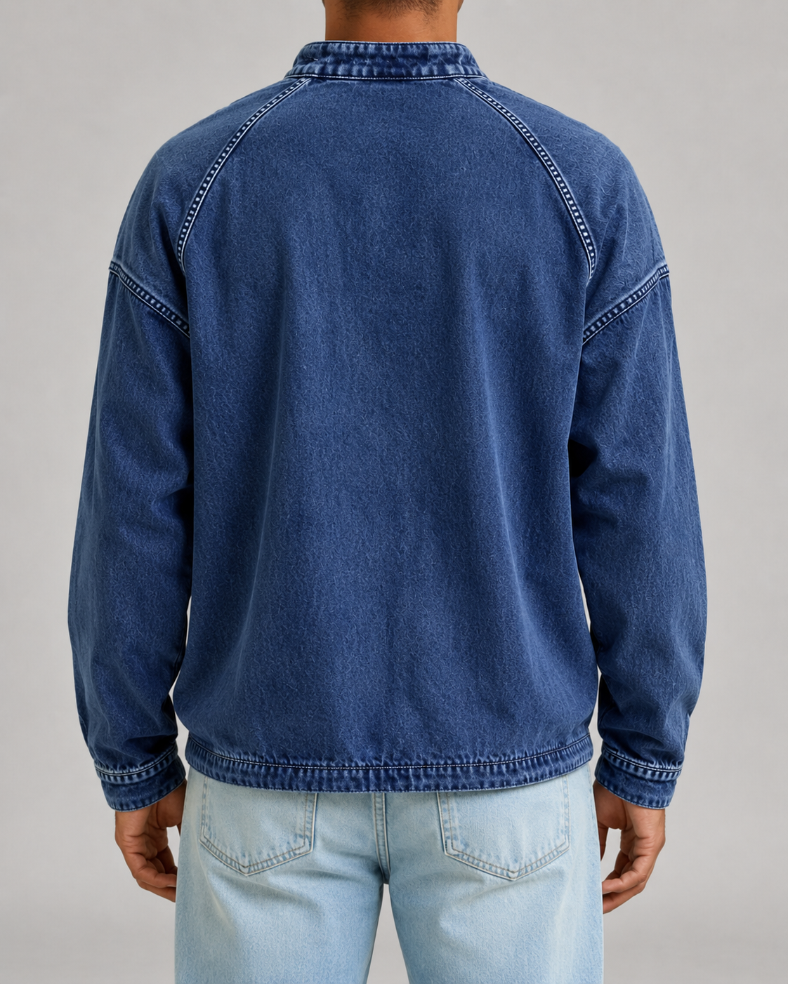 Kacob | Men's Washed Henley Button Placket Sweatshirt